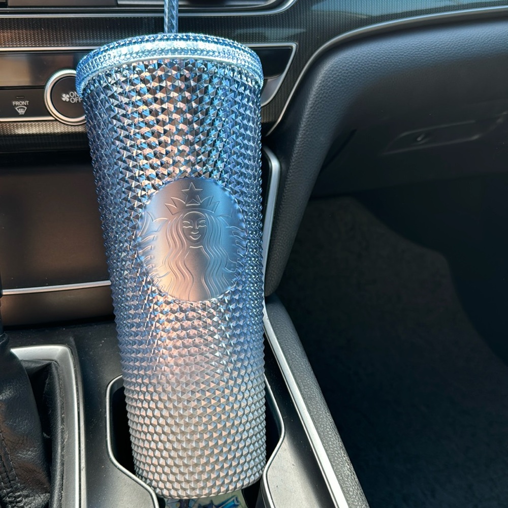 Starbucks FREE GIFT ICICLE Blue Ombre Gradient Studded Tumbler